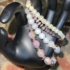 Aurora light semi precious stone stack